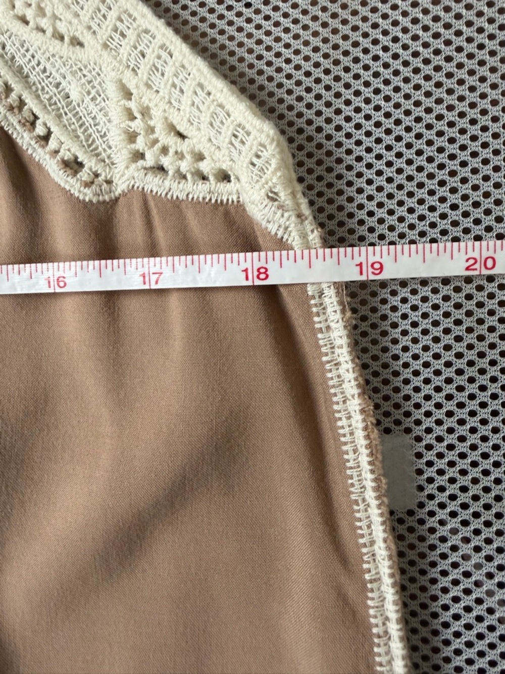 Democracy Boho Lace Embroidered Rayon Camisole Tank Top Tan Neutral Summer Sz S - Picture 9 of 11
